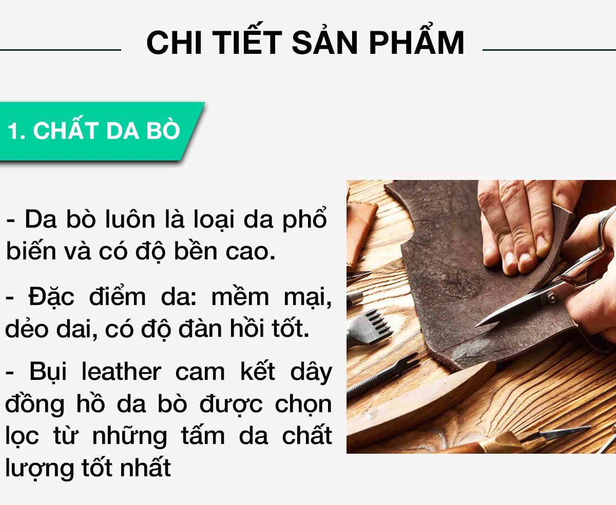 Dây đồng hồ dành cho AW da bò Vintage D116 - Hàng khâu tay thủ công cao cấp
