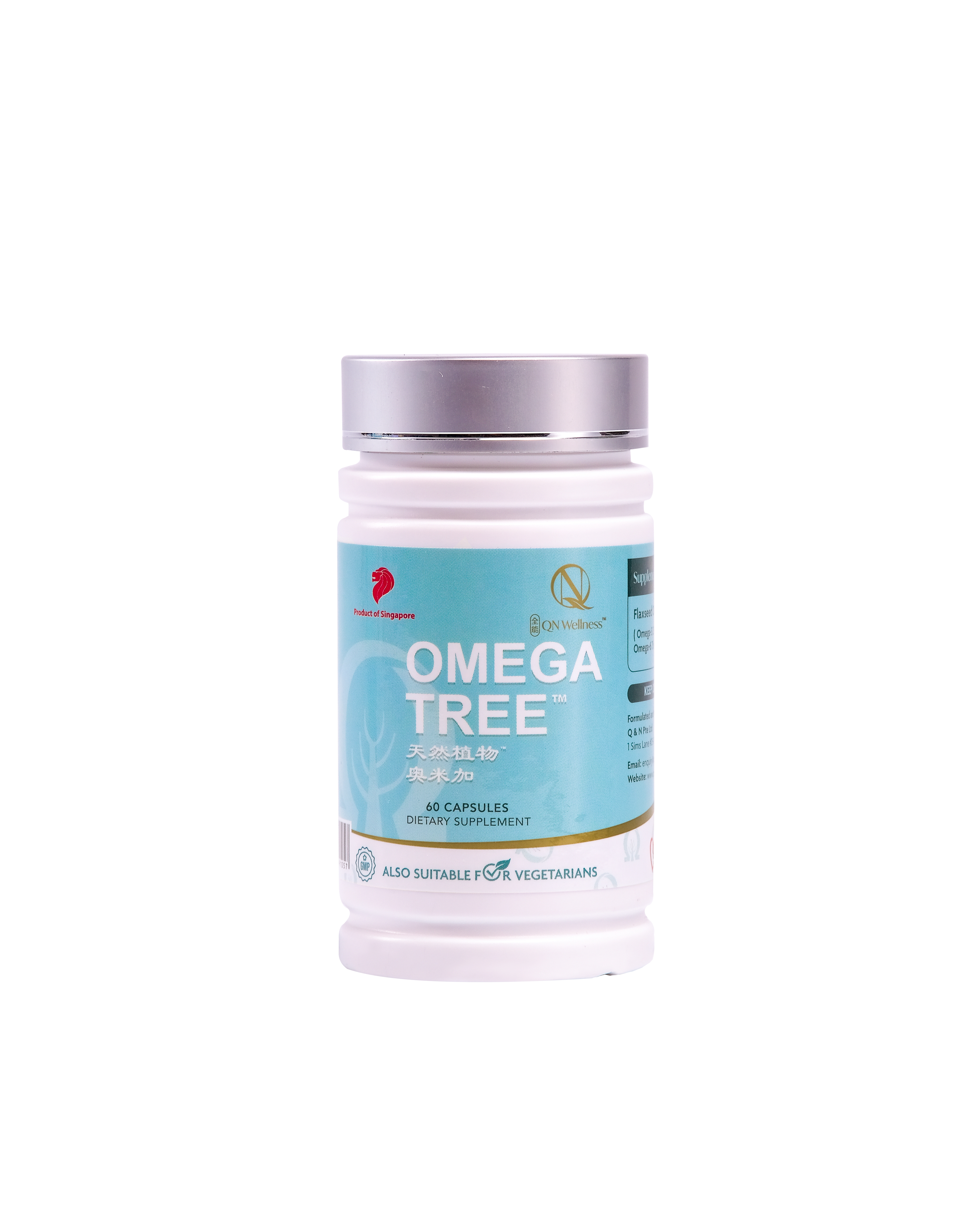 Viên Uống Omega-3 Thực Vật Omega Tree QN Wellness Thuần Chay Chiết Xuất Từ Dầu Hạt Lanh, Hỗ Trợ Sức Khỏe Tim Mạch & Làn Da - Hộp 60 Viên