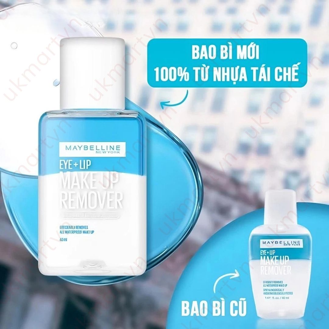Tẩy Trang Mắt Môi Chuyên Dụng Maybelline New York Eye & Lip Makeup Remover 40ml