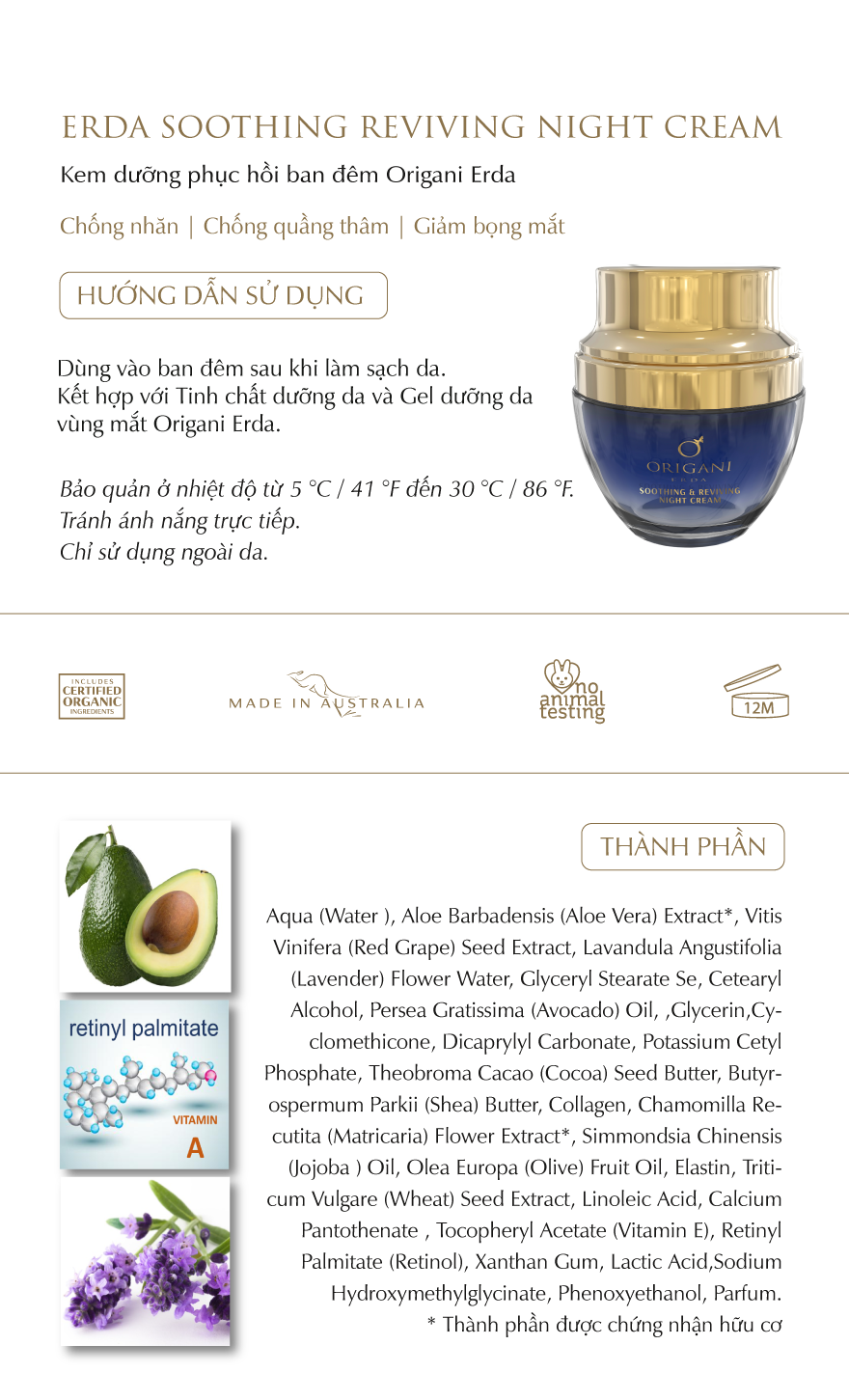 Bộ Chăm Sóc Da Mặt Origani Erda Indulgence Facial Collection (5 sản phẩm) - Có Chứng Nhận Hữu Cơ - Chăm Sóc Da Vùng Mắt Cùng Dưỡng Ẩm Da Mặt