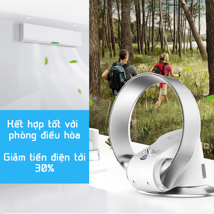 Quạt không cánh siêu mát an toàn KJapan CR-305 để bàn hoặc treo tường không gây tiếng ốn gia dụng aloma