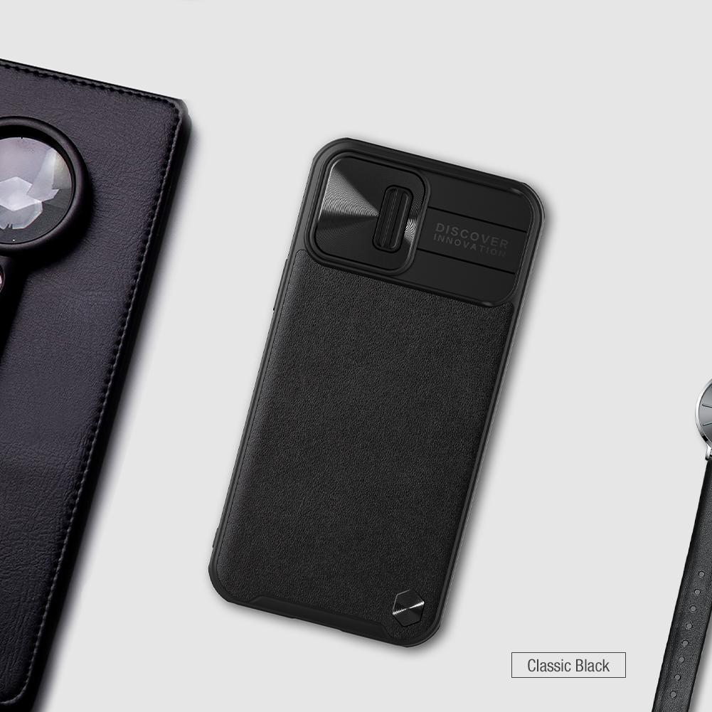 Ốp Nillkin bảo vệ Camera cho iPhone 13 / 13 Pro / 13 Pro Max Nillkin CamShield Leather Case nắp đậy bảo vệ Camera - Hàng Nhập Khẩu