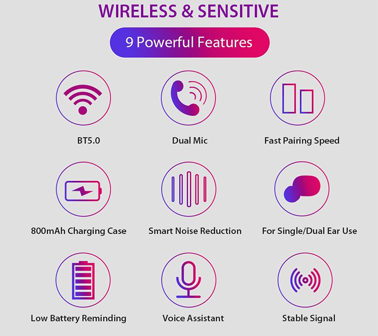 Global Version Xiaomi QCY T2C TWS BT Wireless Earphones with Dual Microphone 800mAh Charging Box Stereo BT Headsets Black