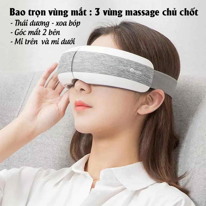 Máy massage mắt XGEEK E6, 4 trong 1, thư giãn thái dương kết hợp nhiệt và rung xoa bóp tần số cao, hàng chính hãng 9