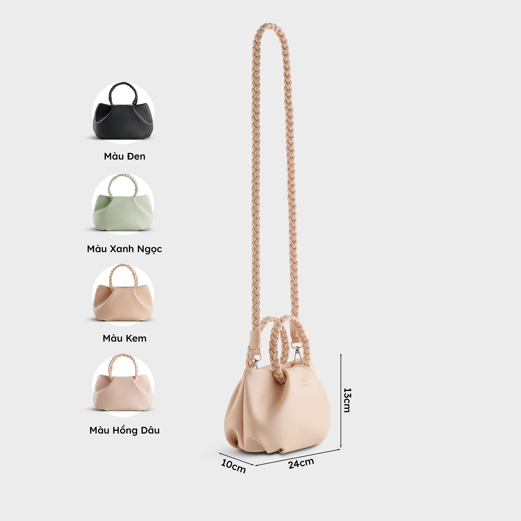 Túi Yuumy ( Thời trang nữ kiểu đám mây size 22  - Túi đeo chéo da Seasand YN257 )