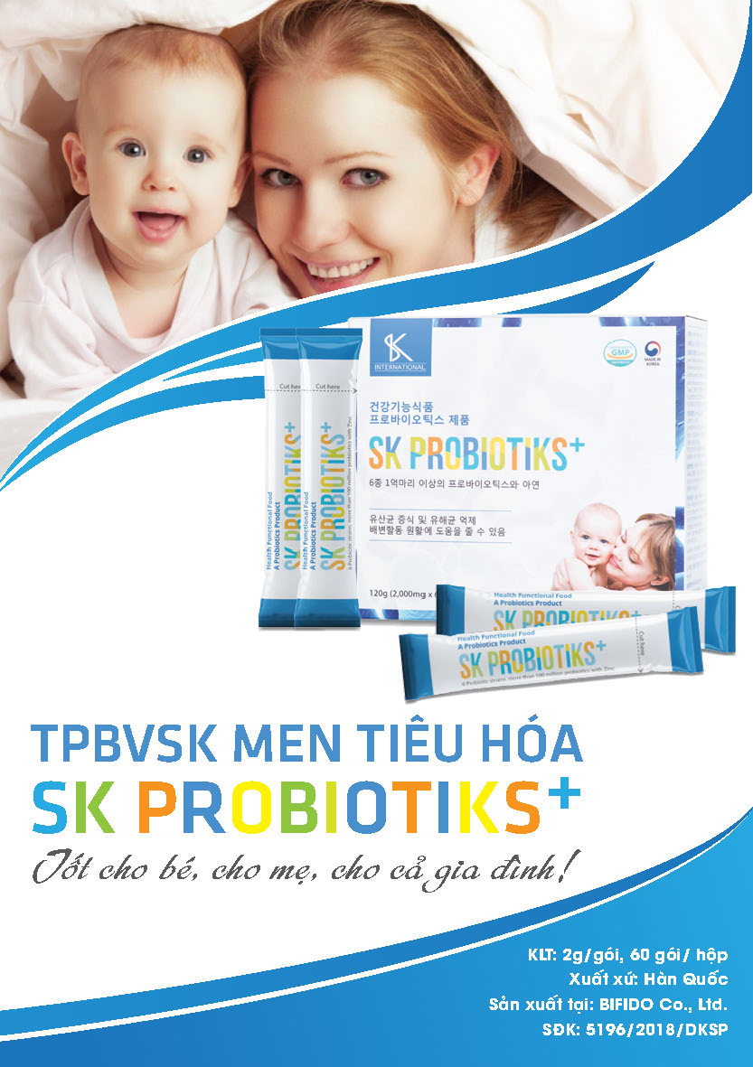 Men tiêu hóa SK PROBIOTIKS+ hộp 60 gói 1