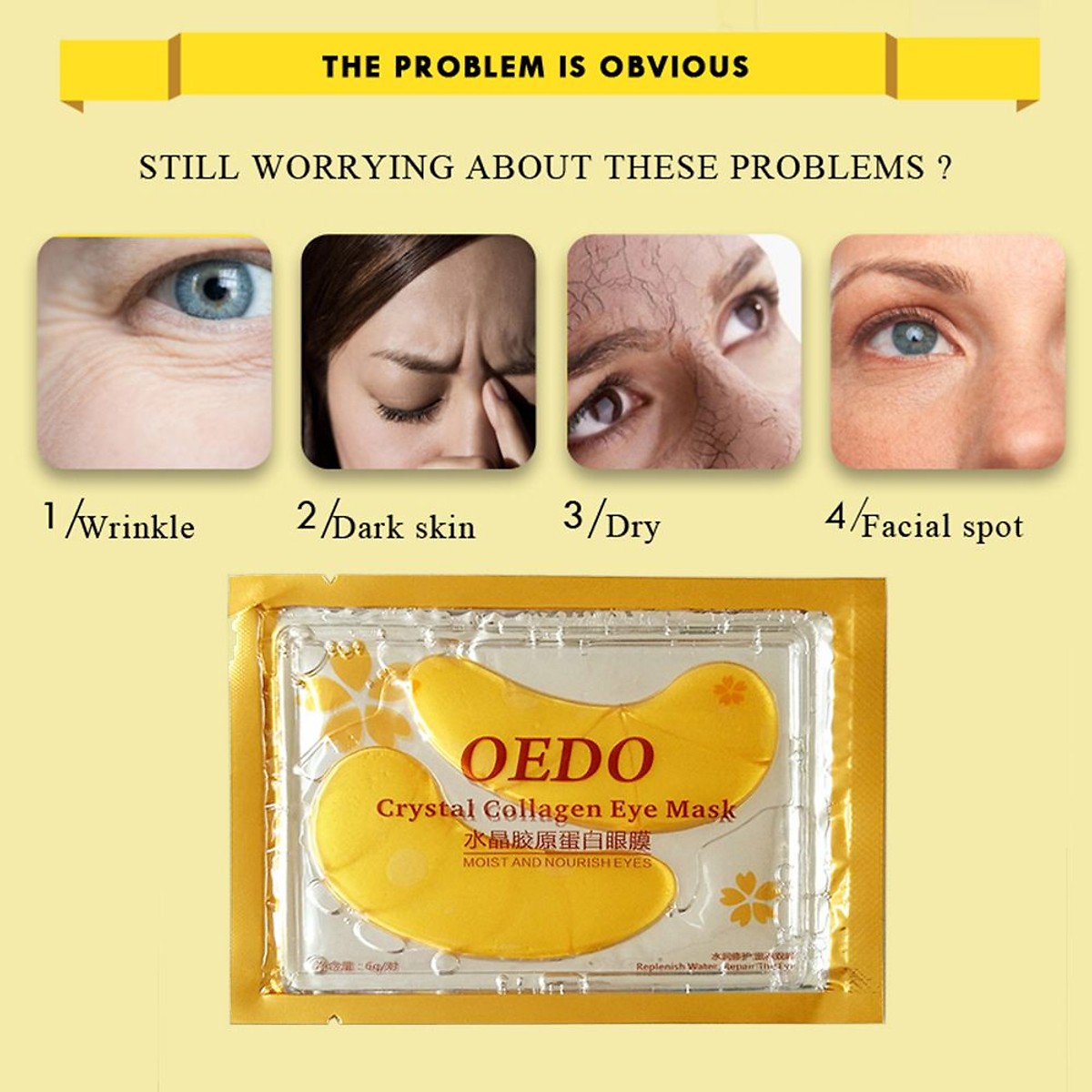 Mặt Nạ Collagen Chống Quầng Thâm Mắt OEDO (2 Miếng)