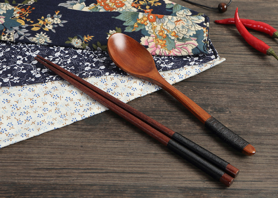 Bộ Muỗng Đũa Gỗ Cá Nhân Zhu Mu Ben Ji