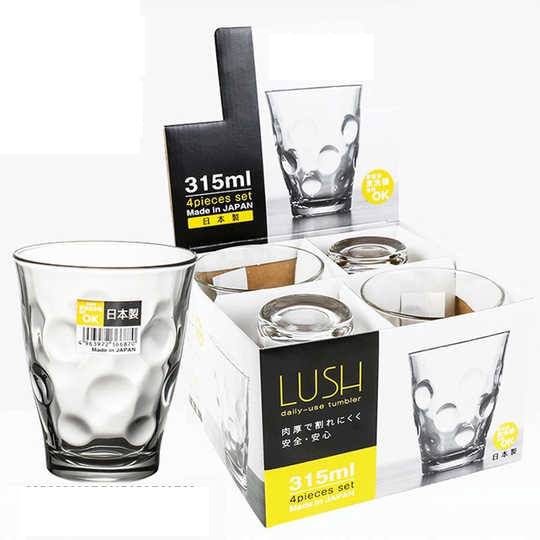 Bộ 04 cốc thủy tinh cao cấp chịu nhiệt họa tiết tròn mang lại vẻ trang nhã, sang trọng - nội địa Nhật Bản