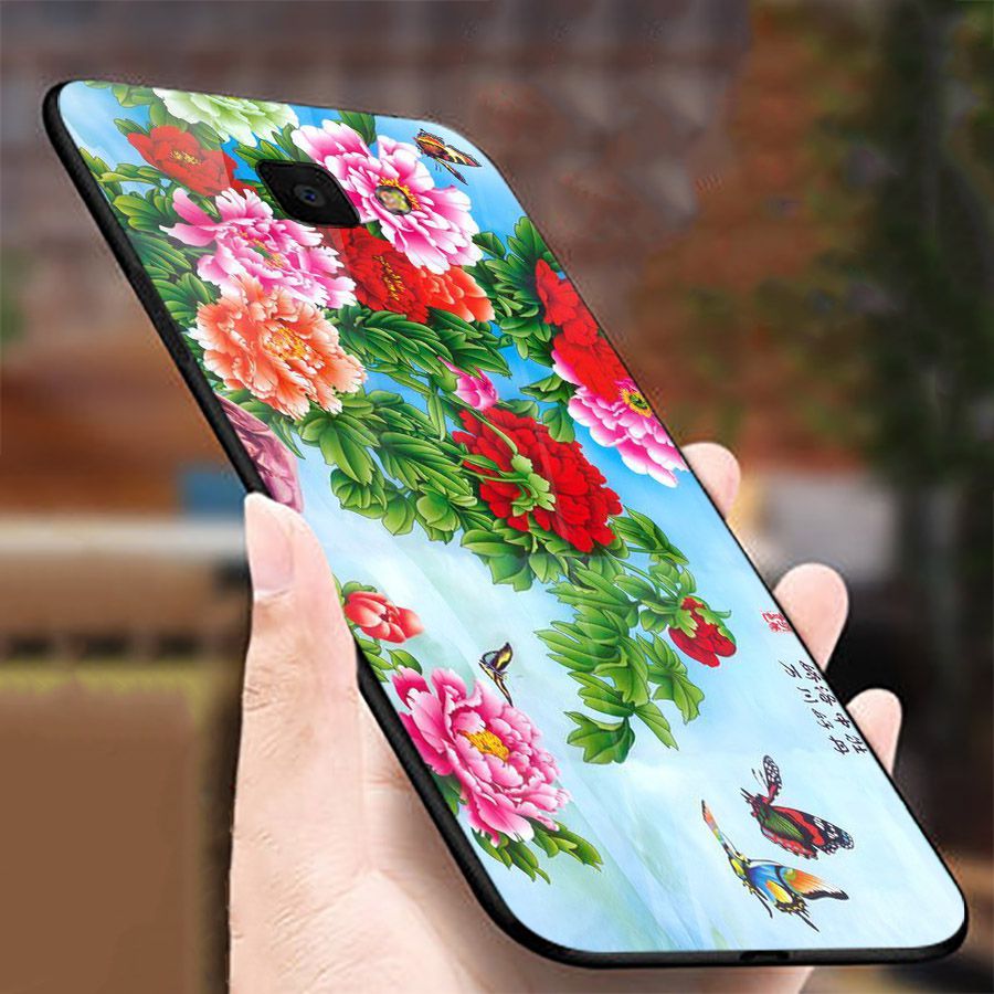 Ốp kính cường lực cho điện thoại Samsung Galaxy A50 - mẫu đơn MS MAUDON051