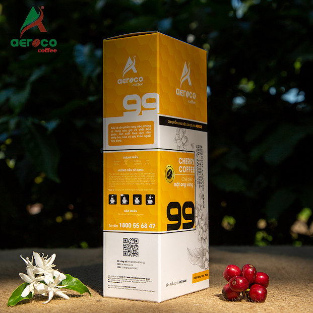 Cà phê bột pha phin AEROCO 99 nguyên chất 100% rang mộc hậu vị ngọt thơm quyến rũ, hộp 250g
