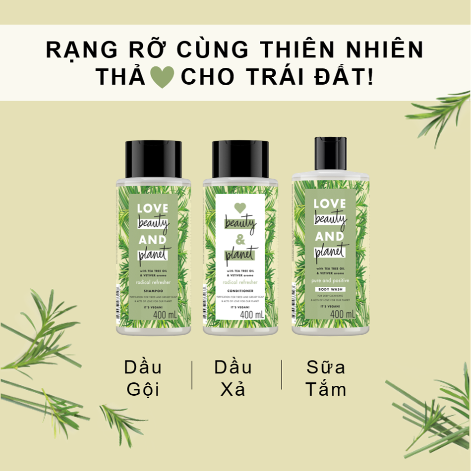 Sữa Tắm Detox  Love Beauty And Planet Pure And Positive 400ml