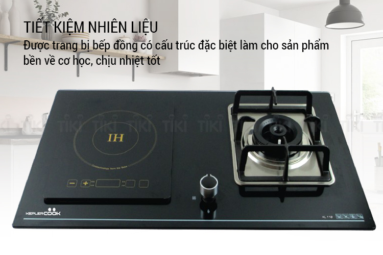 Bếp Âm Kết Hợp Gas - Từ Kepler Cook KL 201C (78cm) - Hàng Chính Hãng