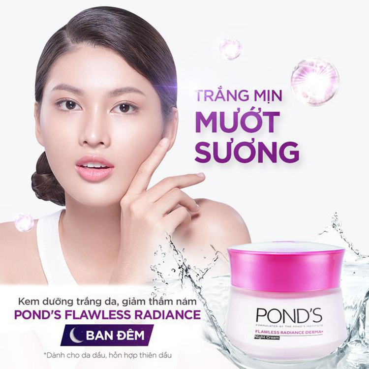 Kem Dưỡng Trắng Da, Giảm Thâm Nám Pond’s Flawless White Ban Đêm (50g)
