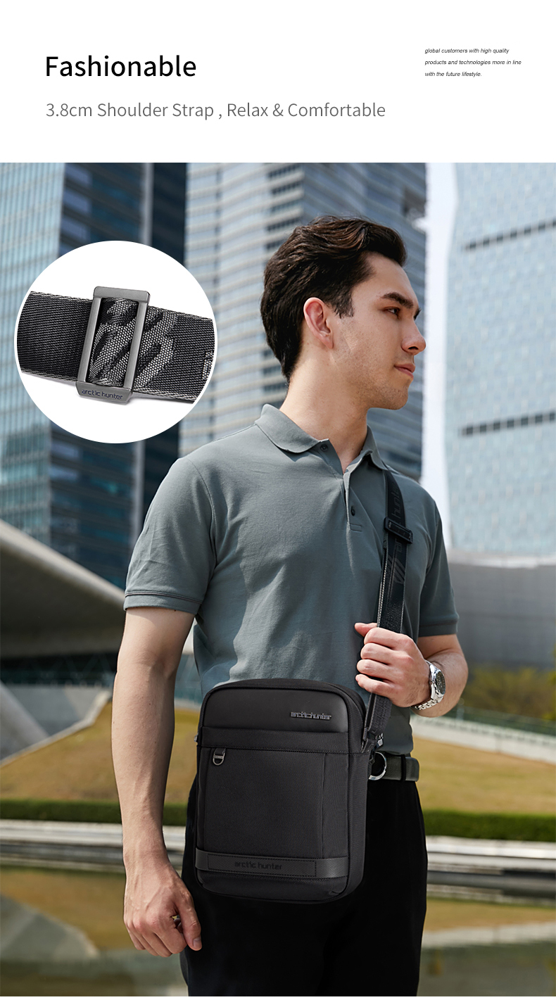Túi đeo chéo du lịch nam Arctic Hunter K00162 chất liệu Oxford chống thấm nước, đựng ipad, thiết kế nhiều ngăn tiện dụng