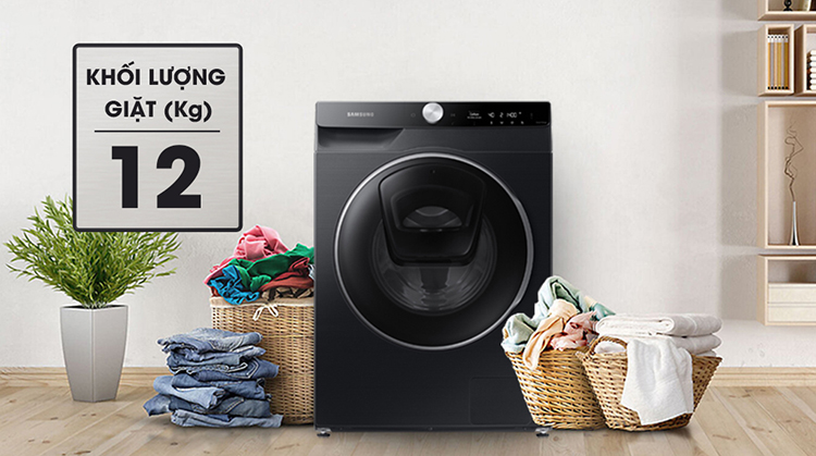 Máy Giặt Samsung AI AddWash Inverter 12kg WW12TP94DSB/SV - Chỉ giao HCM