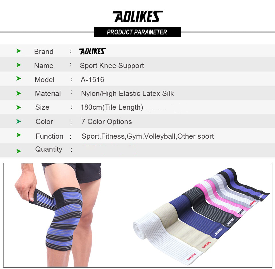 Bộ 2 Băng Quấn Hỗ Trợ Đầu Gối, Bảo Vệ Bắp Ống Chân Khi Chơi Thể Thao Sport Knee Support AOLIKES YE-1516