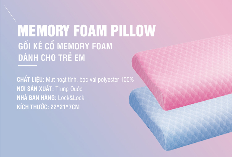 Gối Memory Foam Dành Cho Trẻ Em Lock&Lock (35x24x5cm)