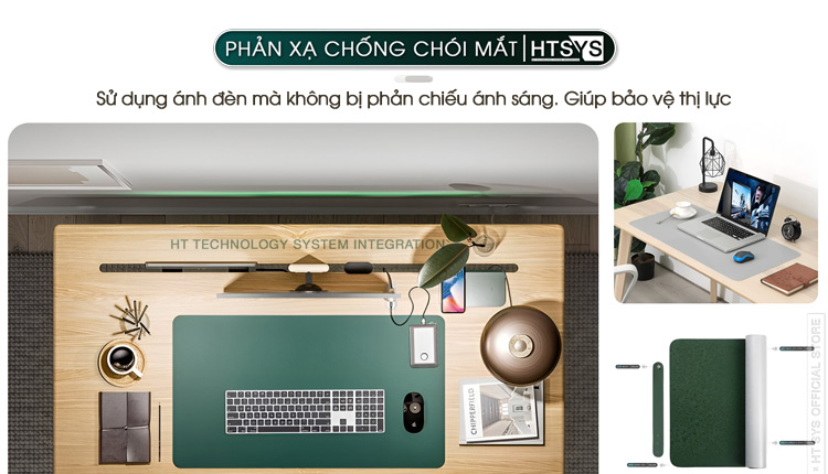 Pad chuột HT SYS 2 mặt chống trơn - PU bền, kích thước 80x40 và 90x45