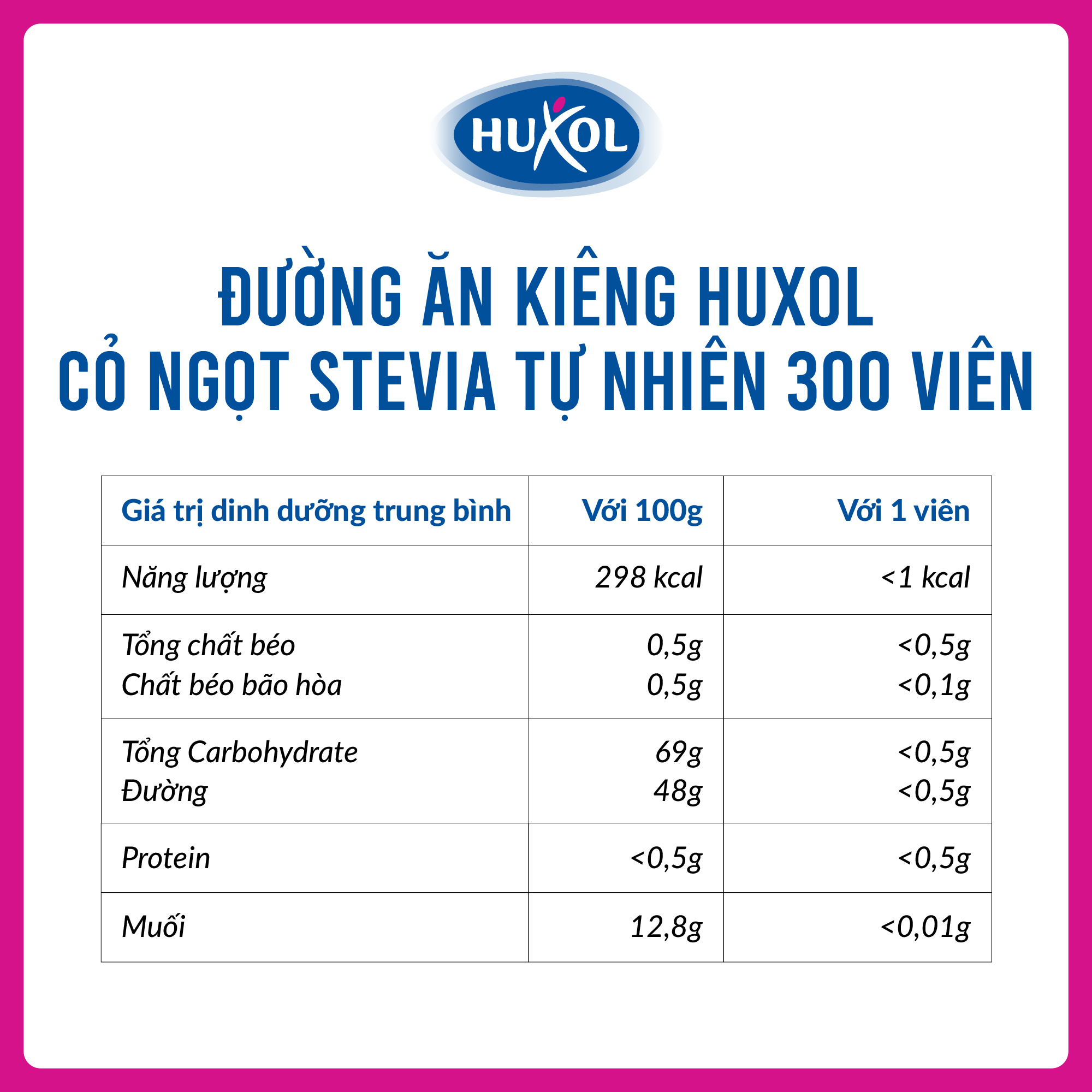 combo đường ăn kiêng sweetener huxol -1xcỏ ngọt stevia 300v-3xoriginal 650v - nhập khẩu từ đức - dành cho người tiểu đường, giảm cân, cao huyết áp 3