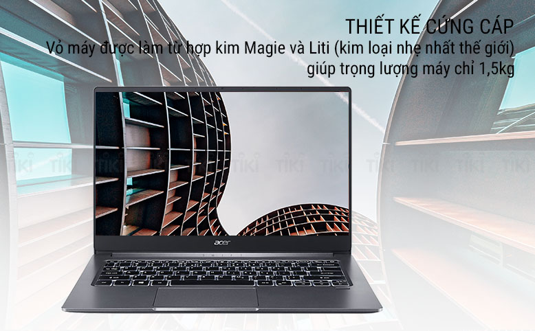 Laptop Acer Swift 3 SF314-57G-53T1 NX.HJESV.001 (Core i5-1035G1/ 8GB DDR4 2666MHz/ 512GB SSD M.2 PCIe/ MX250 2GB/ 14 FHD IPS/ Win10) - Hàng Chính Hãng