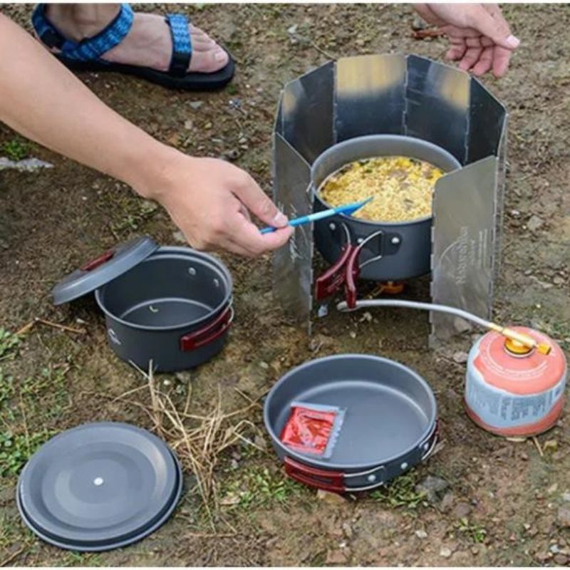 Đồ cắm trại tấm chắn gió bếp Naturehike campoutvn du lịch dã ngoại kín không rỉ sét xếp gấp gọn A125