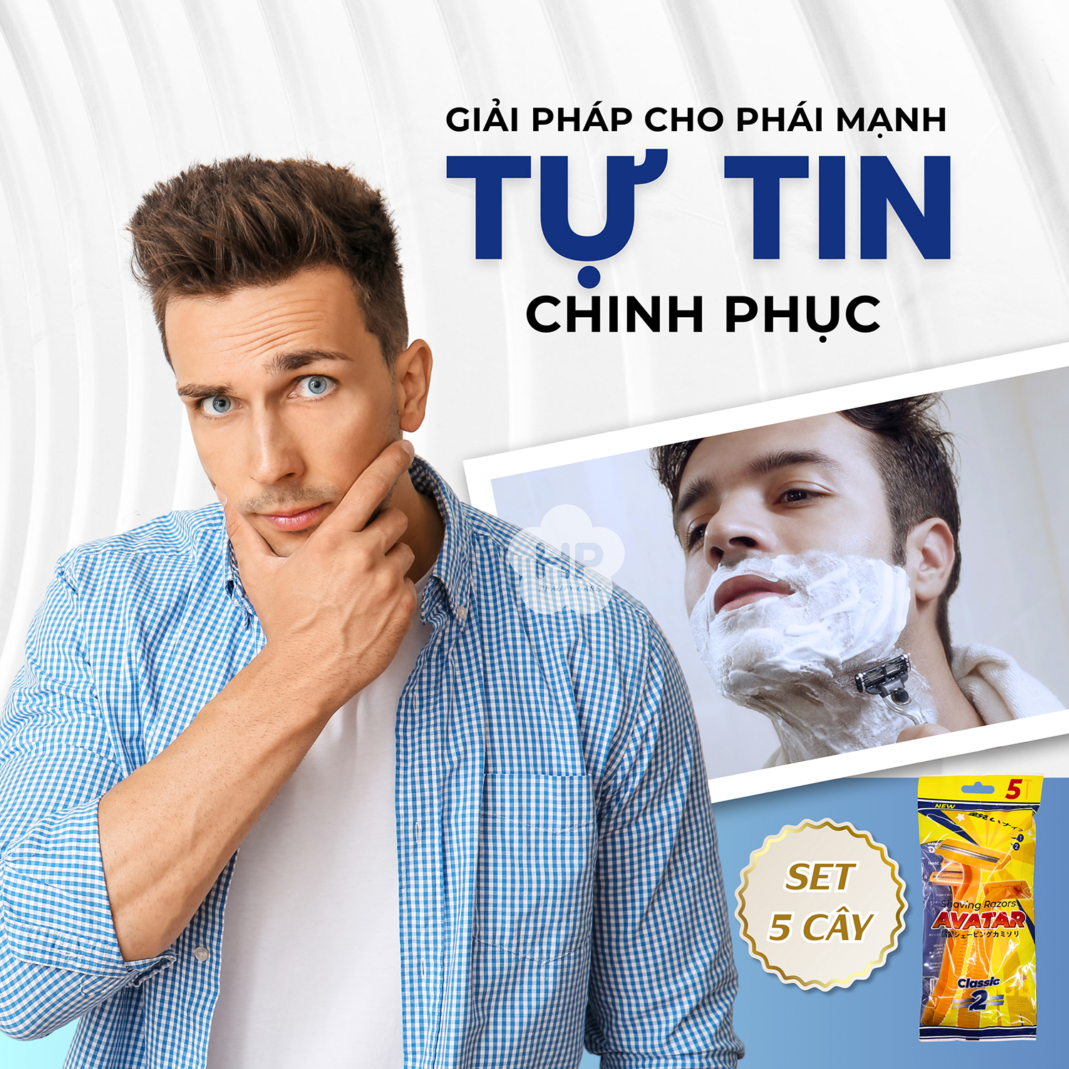 Dao Cạo Râu Avatar 2 Lưỡi Tay Cầm Bằng Nhựa, Lưỡi Thép Không Gỉ (5 Cây/ Bịch)