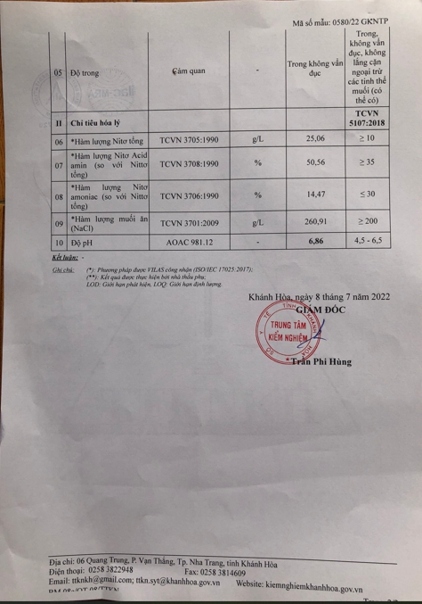 Nước mắm nguyên chất YaTrang 500ml - Cốt nhỉ cá cơm than, ủ 18 tháng, chai thủy tinh
