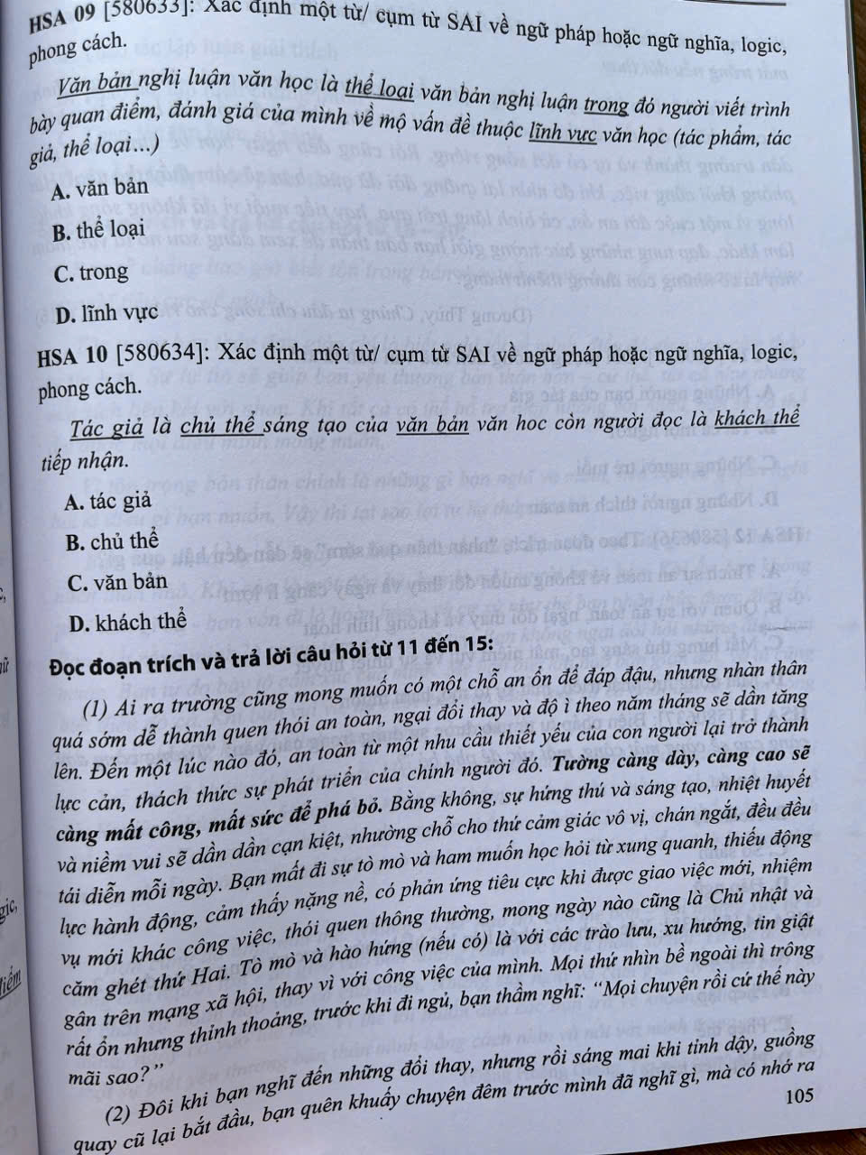 Sách - Chuyên đề trọng tâm ôn thi đánh giá năng lực HSA phần định tính