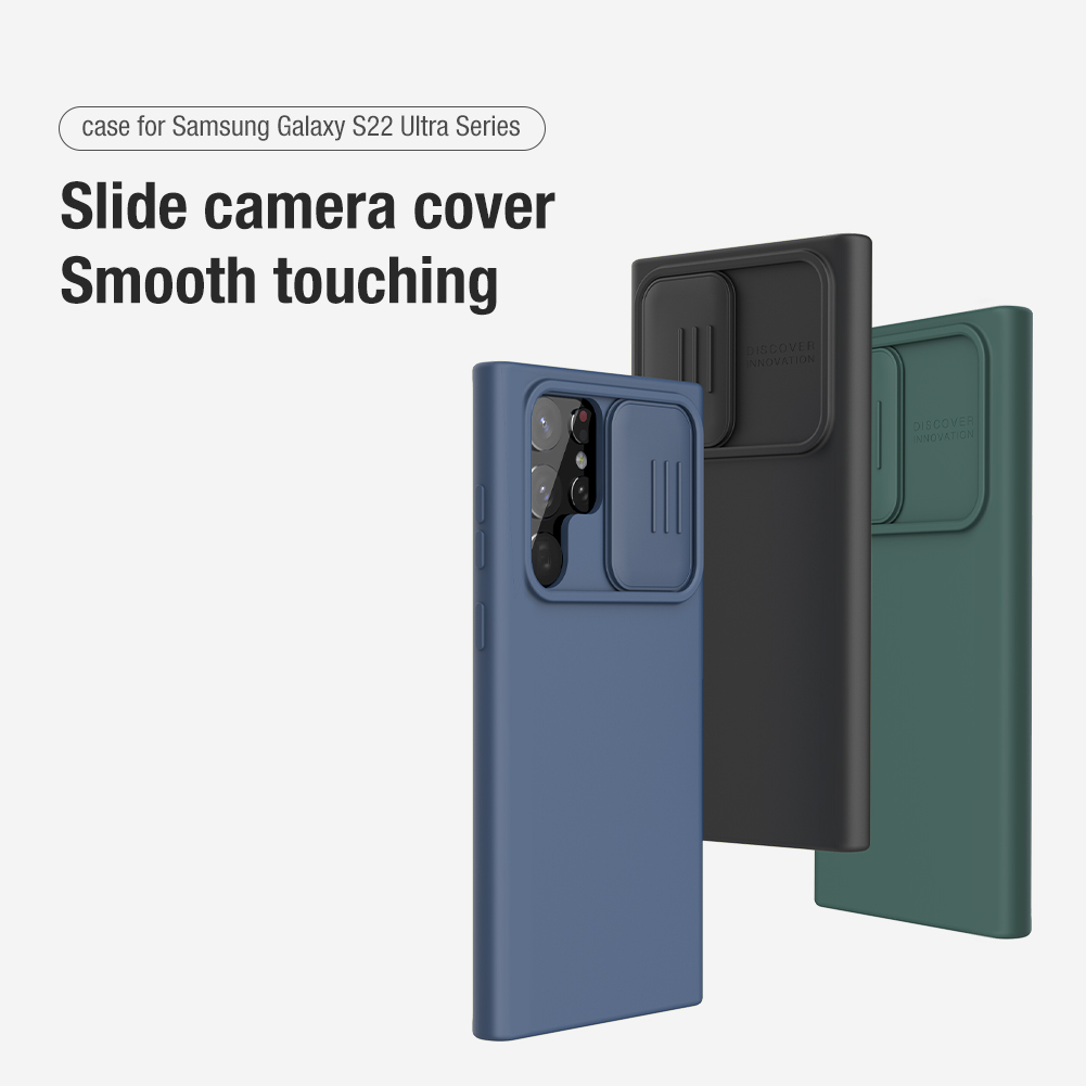 Ốp Lưng Nillkin CamShield Silky Silicone cho Samsung Galaxy S22 Ultra - Hàng Nhập Khẩu