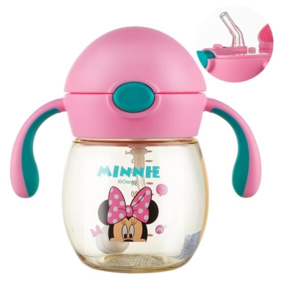 Disney baby learning cup sippy cup children water cup leakproof handle PPSU kettle 260ml blue Mickey