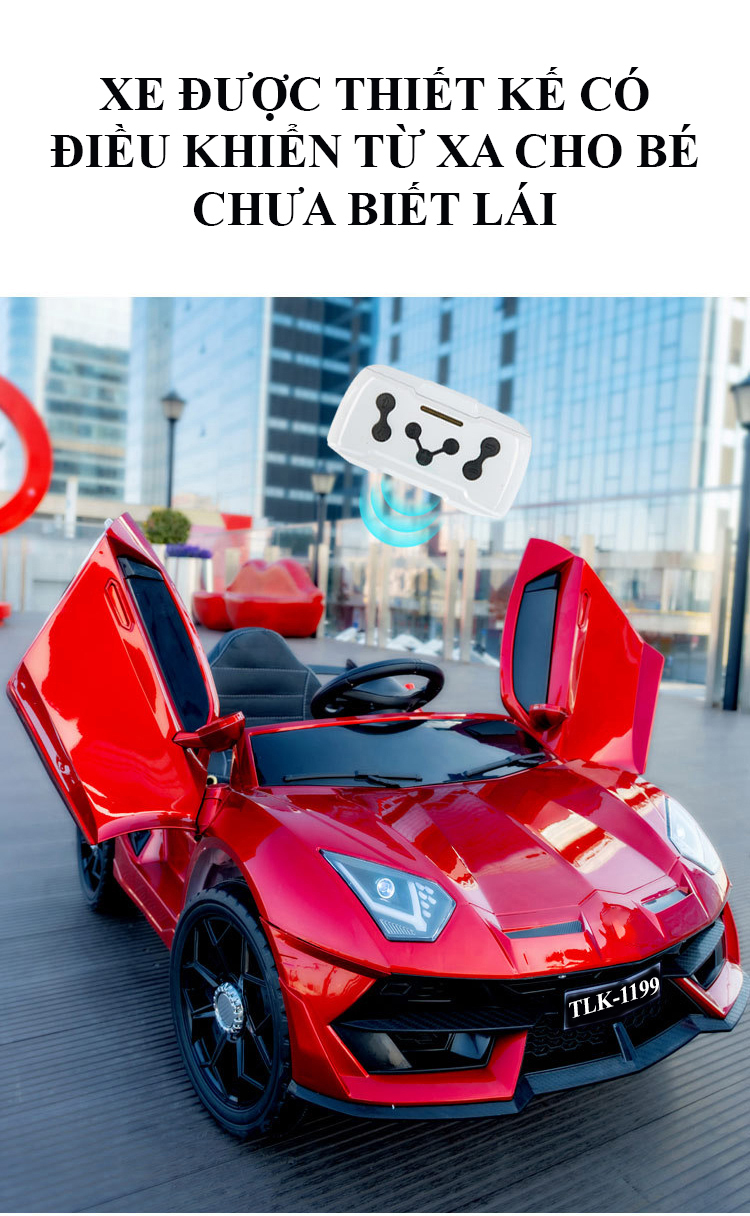 Xe ô tô điện trẻ em, xe oto điện cho bé Lamborghini TILO KIDS TLK-1199 có điều khiển từ xa, kết nối bluetooth