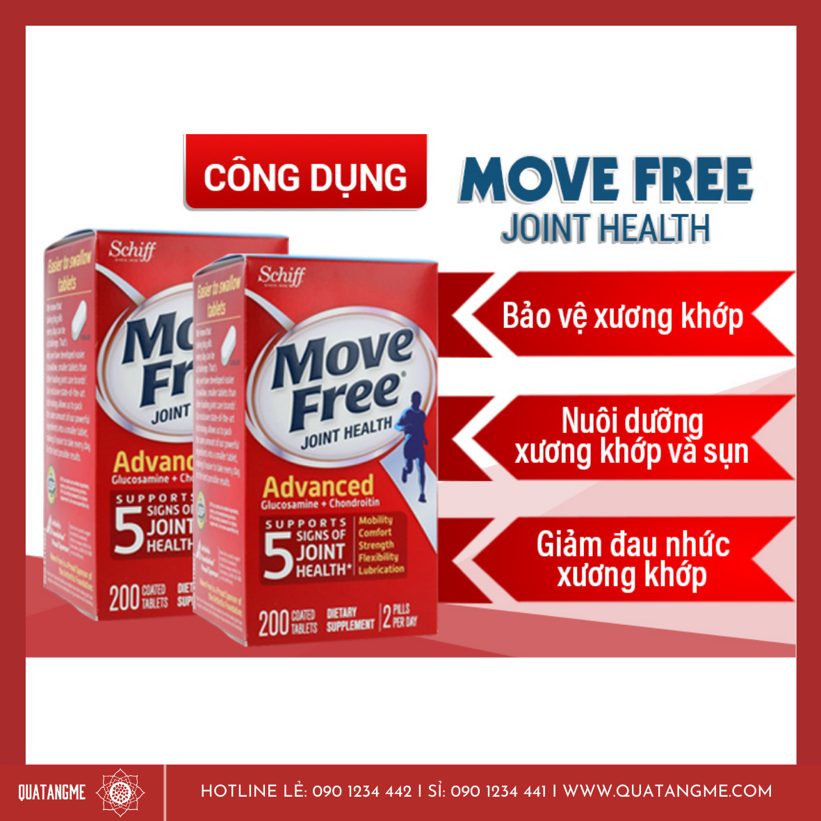 trị đau nhức xương khớp Schiff Move Free Mỹ