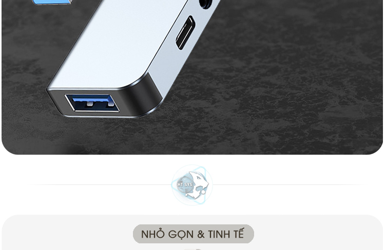 cổng chia usb 3.0, hub type c ht sys 8in1