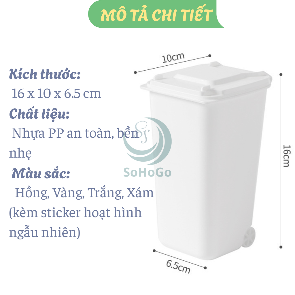 Hộp Đựng Mini Kiểu Thùng Rác Cute -Thùng Rác Mini Trang Trí Đa Năng