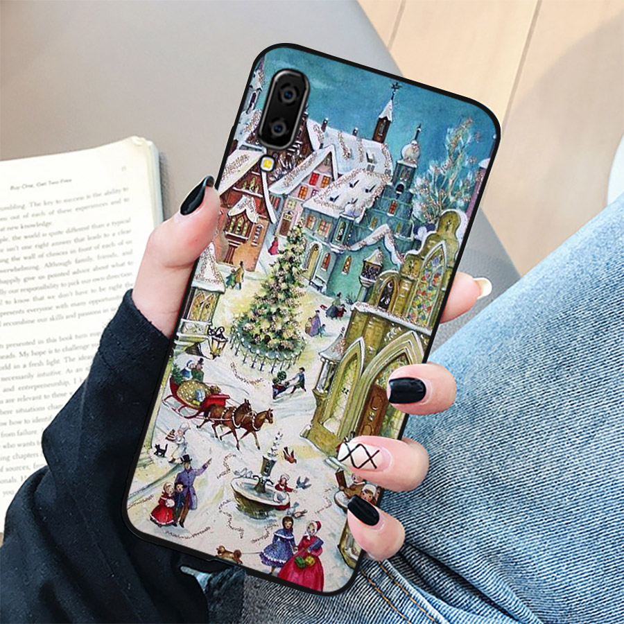 Ốp lưng cứng viền dẻo dành cho điện thoại Samsung Galaxy A70 - giáng sinh đầm ấm MS GSDA002