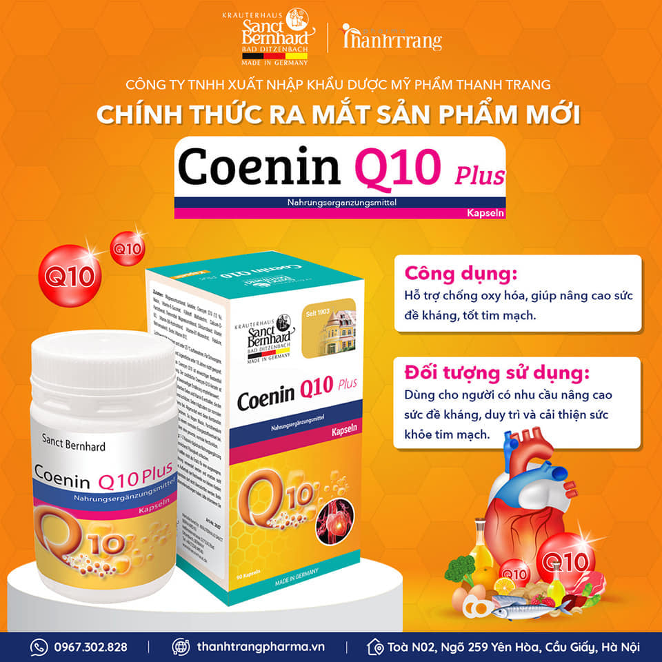 viên uống cải thiện chức năng tim mạch sanct bernhard coenin q10 plus giúp chống gốc tự do, tăng đề kháng - hộp 30 viên 1