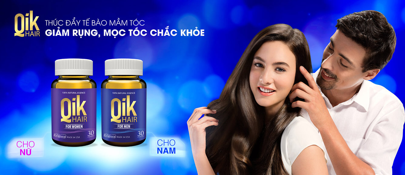 Combo 4 hộp 30 viên tặng 1 hộp 15 viên] Viên uống QIK HAIR for Women hỗ trợ giảm rụng, mọc tóc chắc khỏe
