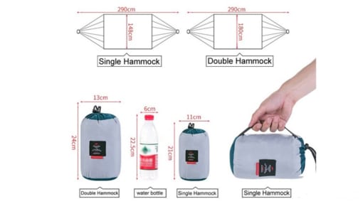 Võng Naturehike cắm trại du lịch dã ngoại võng dù xếp gọn đơn đôi Campoutvn A200