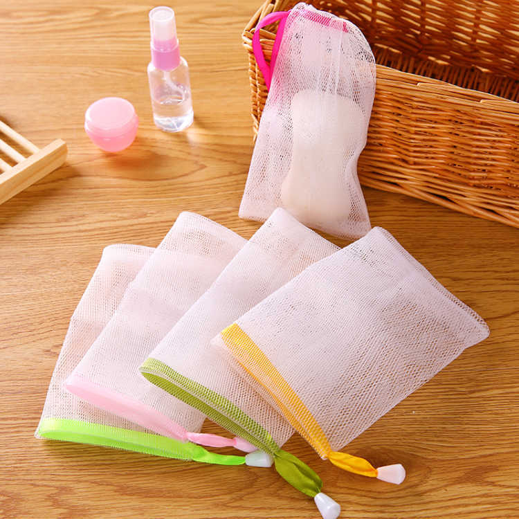 Túi lưới tạo bọt xà phòng tắm , rửa mặt , massage - (Giao màu dây rút ngẫu nhiên)