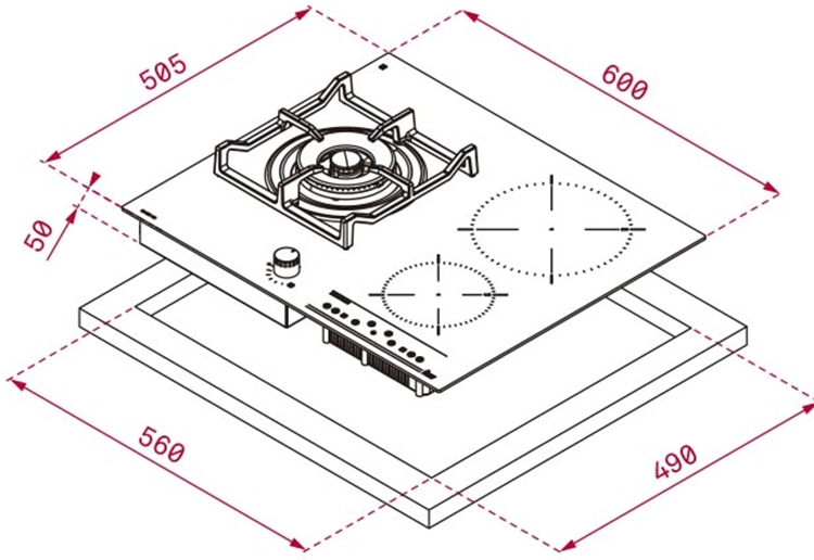 Bếp Điện Từ + Gas Âm TEKA IG 620 1G