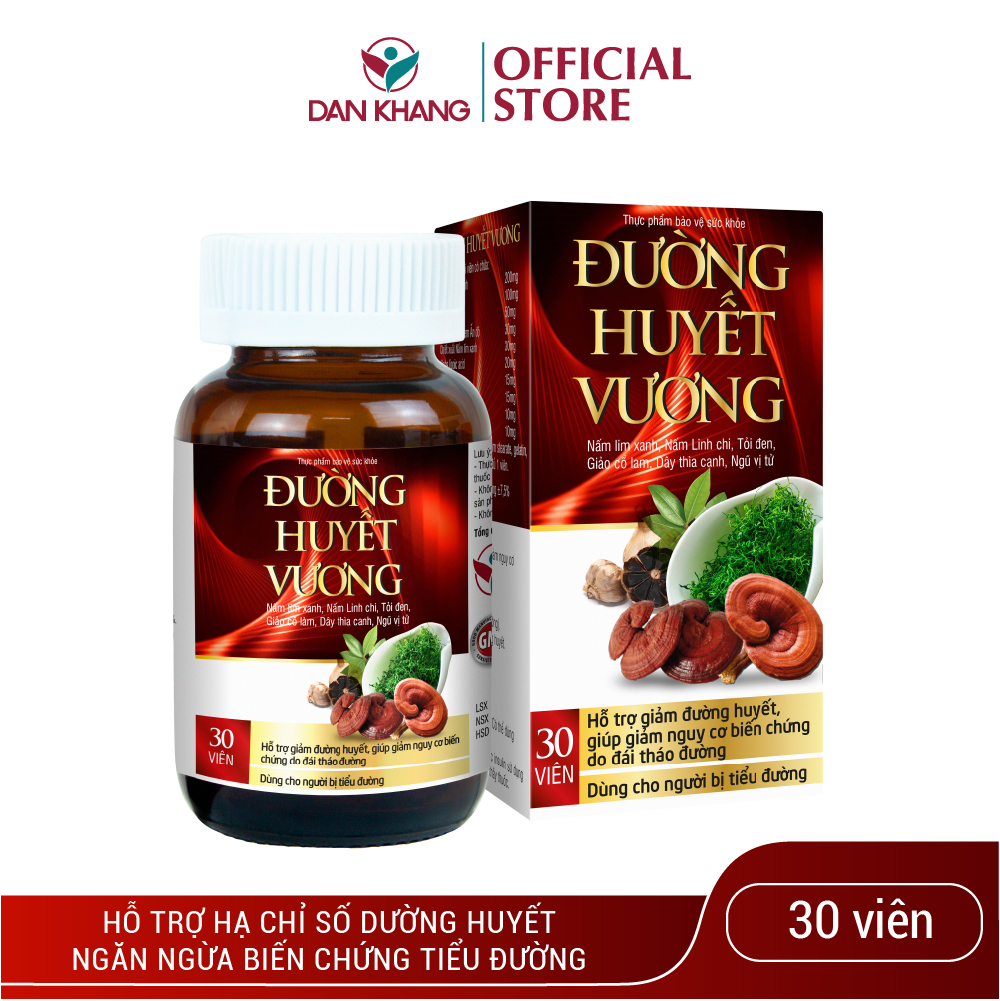 Viên Uống Hỗ Trợ Giảm Đường Huyết và Giảm Nguy Cơ Biến Chứng Của Đái Tháo Đường - Đường Huyết Vương Hủ 30 viên