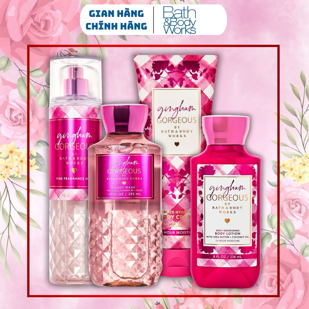 Body Mist Bath And Body Works Nam Nữ Chính Hãng Gingham Gorgeous, Xịt Thơm Body Toàn Thân Hương Nước Hoa 236ml