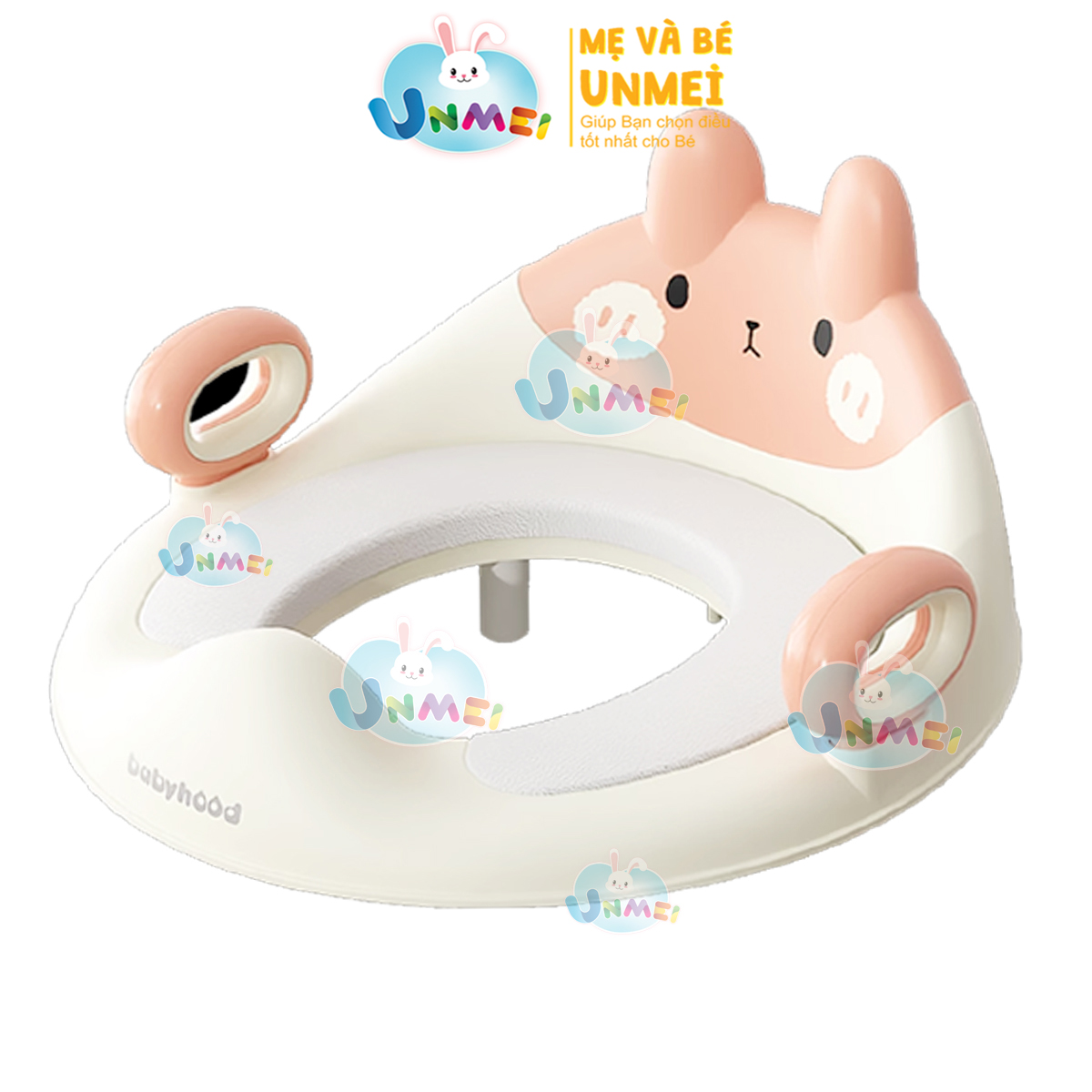 Bệ lót, Bệ Ngồi thu nhỏ bồn cầu có tay vịn cho bé đi vệ sinh dễ dàng - Nhựa PVC Cao Cấp Hàng Đẹp, Chắn Chắn Dành Cho Bé Trên 1 Tuổi