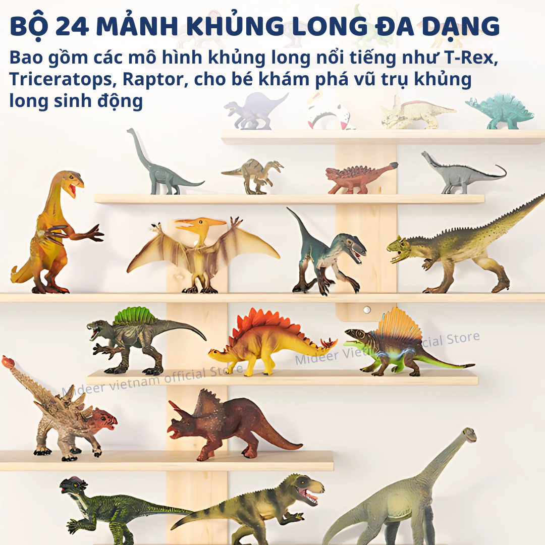 Mô hình khủng long mini cao su mềm Mideer Dinosaur Toys Set  jurassic world  T-rex