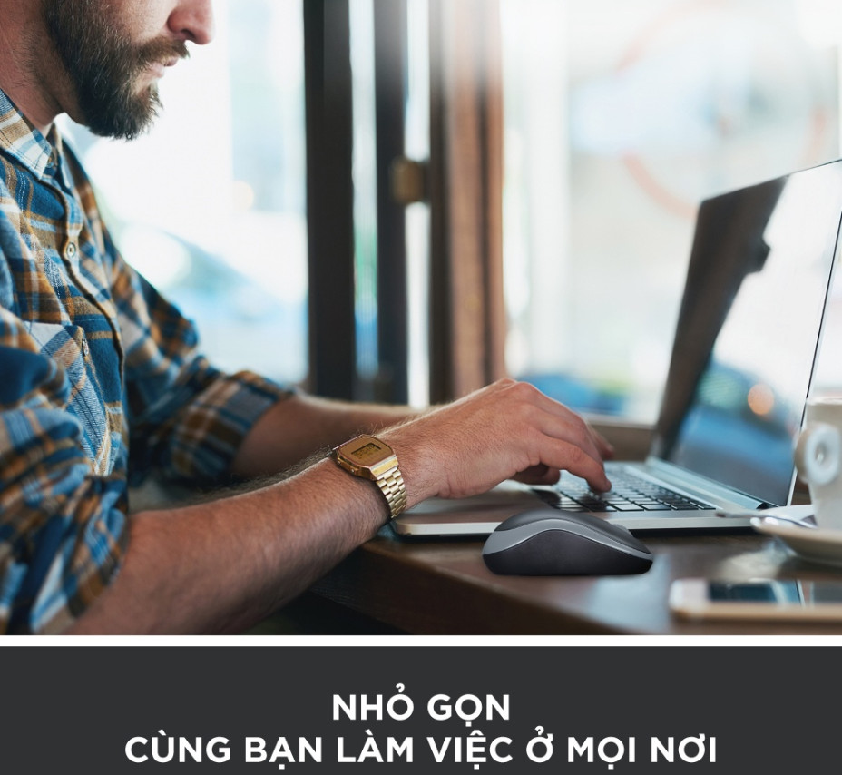 Chuột không dây Logitech B175 - đầu thu USB 2.4Ghz, pin 1 năm, nhỏ gọn, thiết kế thuận cả 2 tay, phù hợp PC/ Laptop - Hàng chính hãng