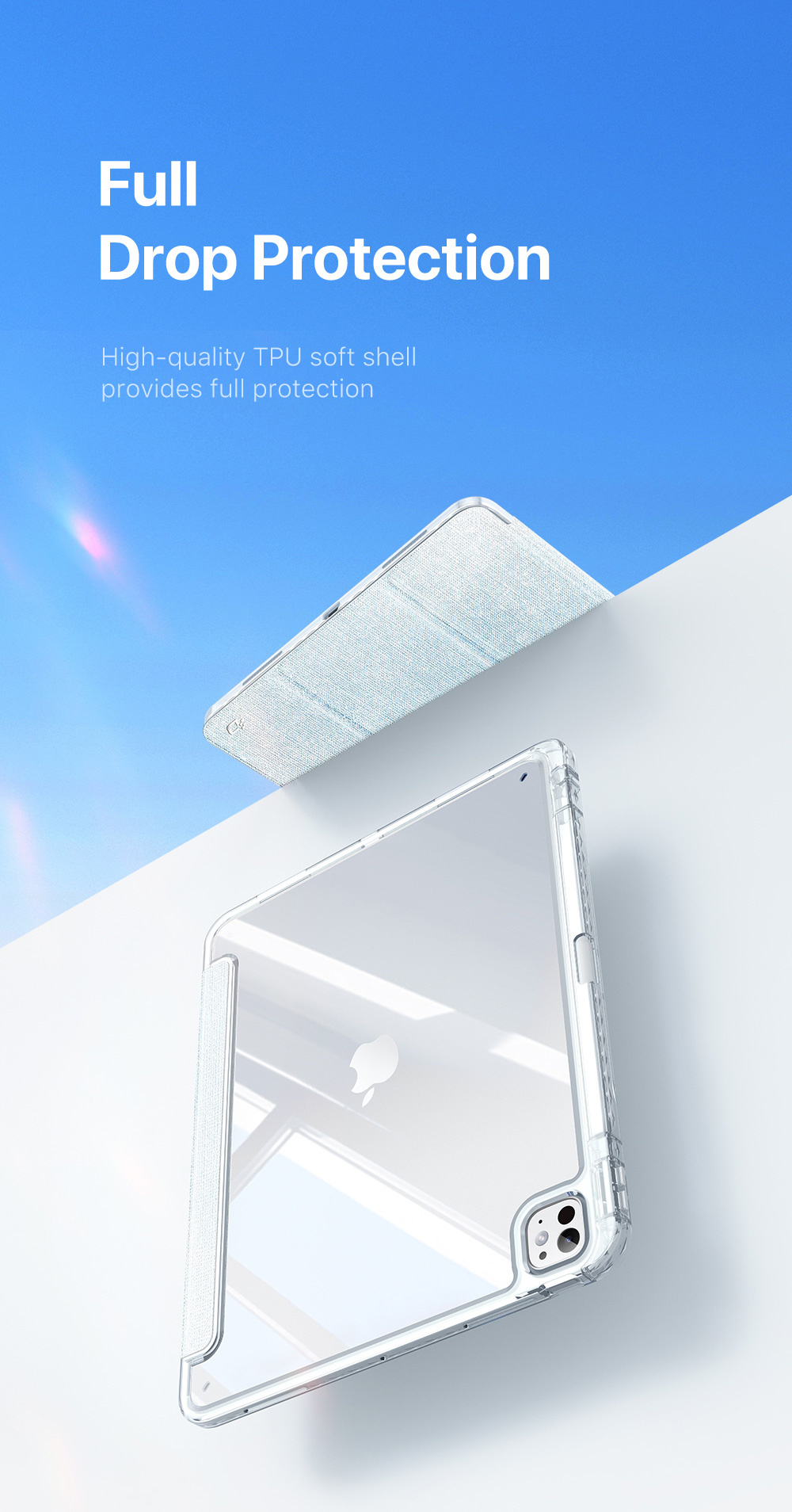 Bao da ipad Dux Ducis Unid cho iPad Pro 11 inch 2024/ Pro 13 inch 2024 M4, có khe cắm bút, auto sleep/wake, trong suốt_ Hàng chính hãng