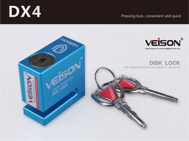 Khóa Phanh Đĩa Chống Trộm Xe Máy Weichen Veison DX4 - Xanh