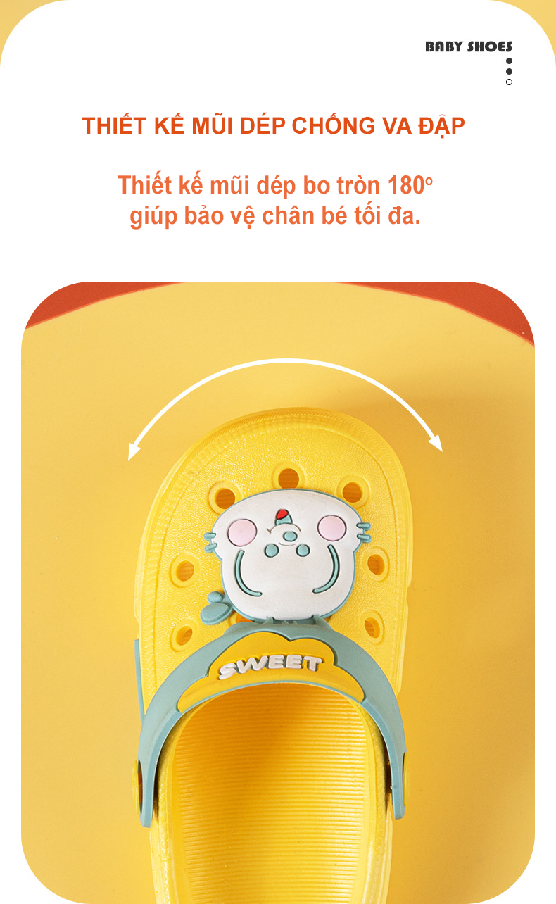 Dép Sục BobDog BD - 75A Siêu Mềm Siêu Nhẹ Chống Trơn Trượt Cho Bé Trai Bé Gái - 4 Màu Đính Sticker Mickey 8