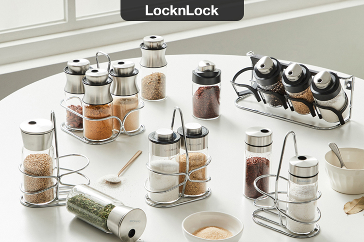 Bộ Lọ Đựng Gia Vị 4P LOCK&LOCK LLG843 BLACKCAP - 120ML